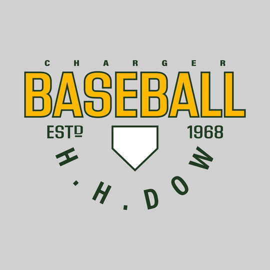 Midland Dow Chargers - Baseball - Baseball with Established Year and Arched School Name