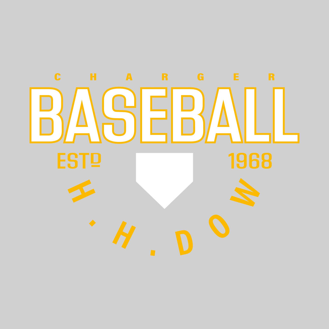 Midland Dow Chargers - Baseball - Baseball with Established Year and Arched School Name