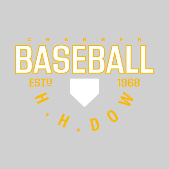 Midland Dow Chargers - Baseball - Baseball with Established Year and Arched School Name