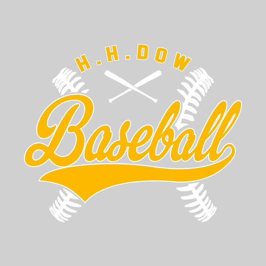Midland Dow Chargers - Baseball - Cursive Baseball with Stitches &amp; Crossed Bats