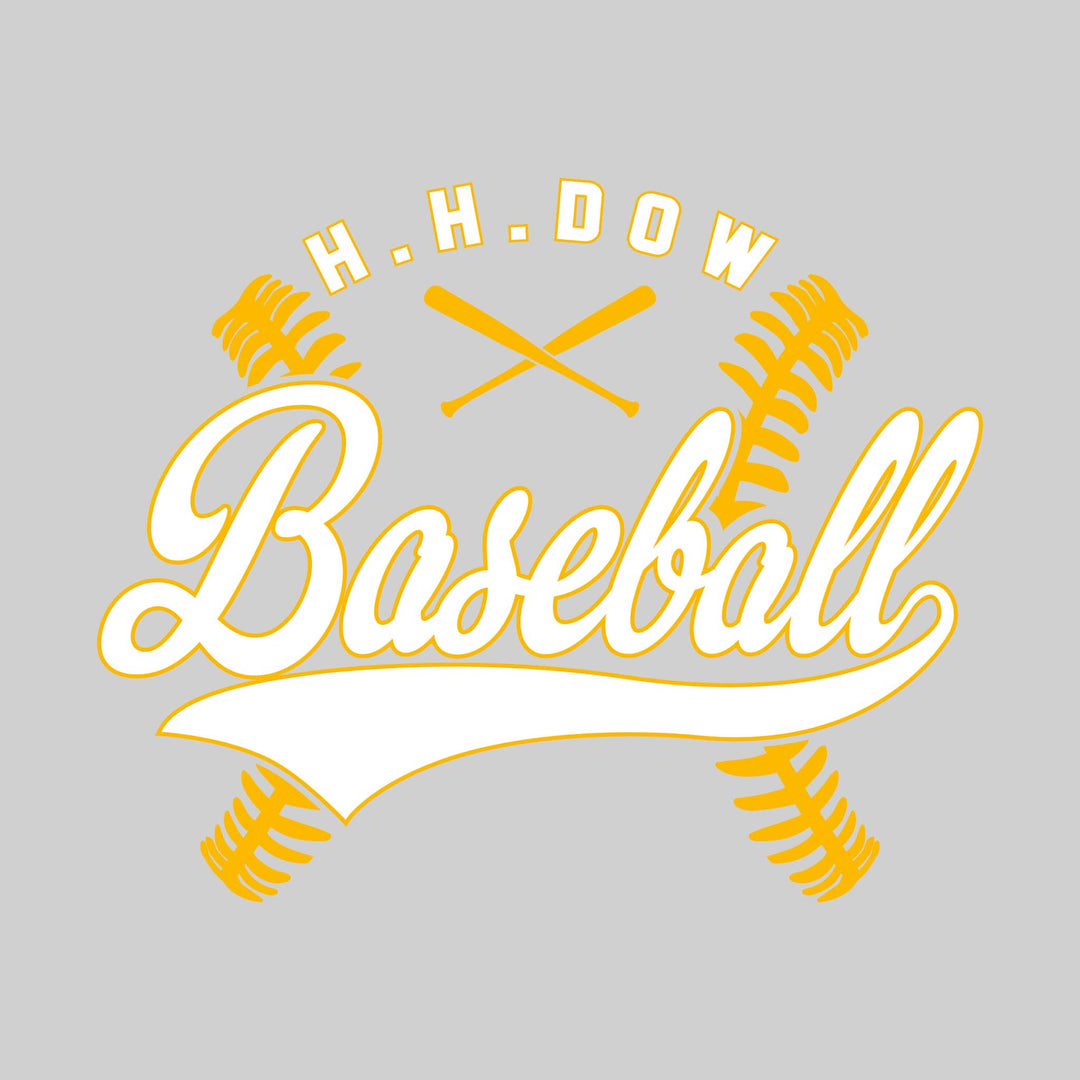 Midland Dow Chargers - Baseball - Cursive Baseball with Stitches &amp; Crossed Bats