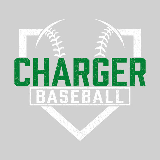 Midland Dow Chargers - Baseball - Home Plate with Mascot Name - Distressed