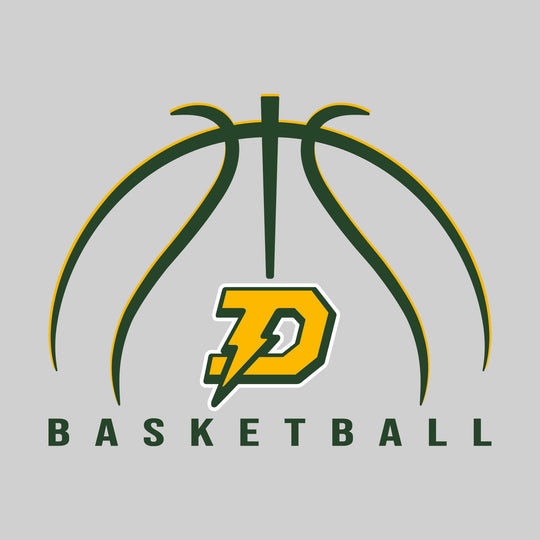 Midland Dow Chargers - Basketball - Basketball Text with Mascot and Grooves