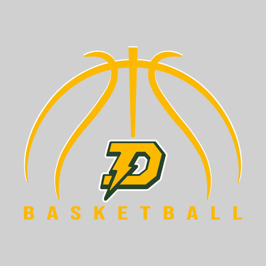 Midland Dow Chargers - Basketball - Basketball Text with Mascot and Grooves