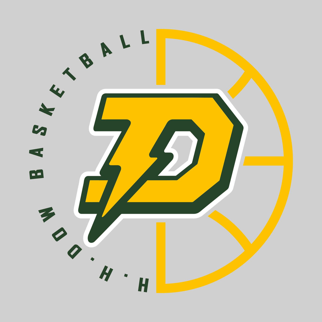Midland Dow Chargers - Basketball - Center Mascot with Circle Text & Basketball Grooves