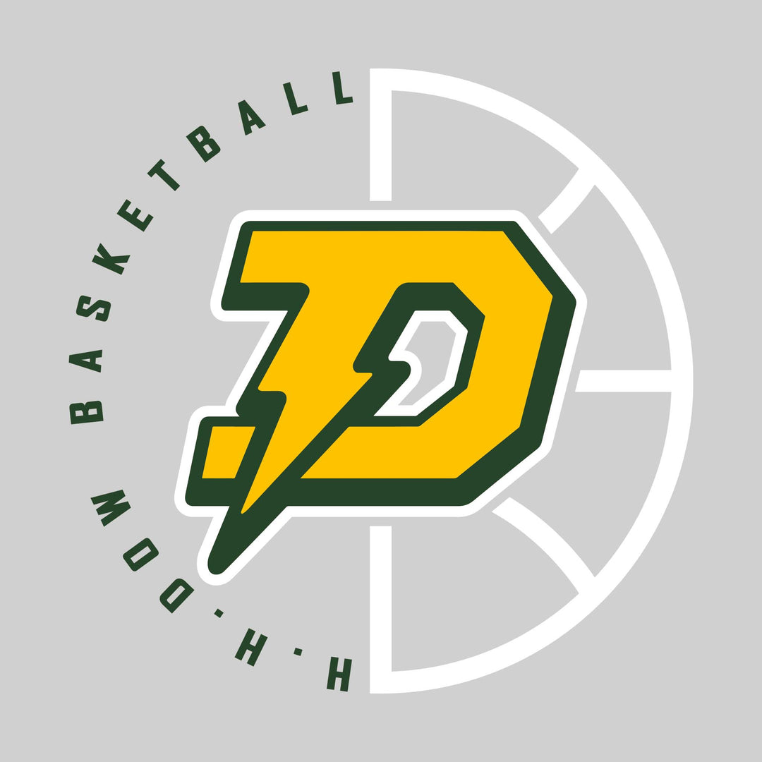 Midland Dow Chargers - Basketball - Center Mascot with Circle Text & Basketball Grooves