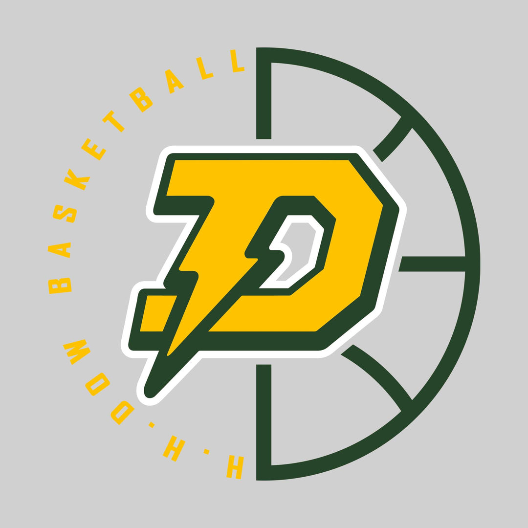 Midland Dow Chargers - Basketball - Center Mascot with Circle Text & Basketball Grooves