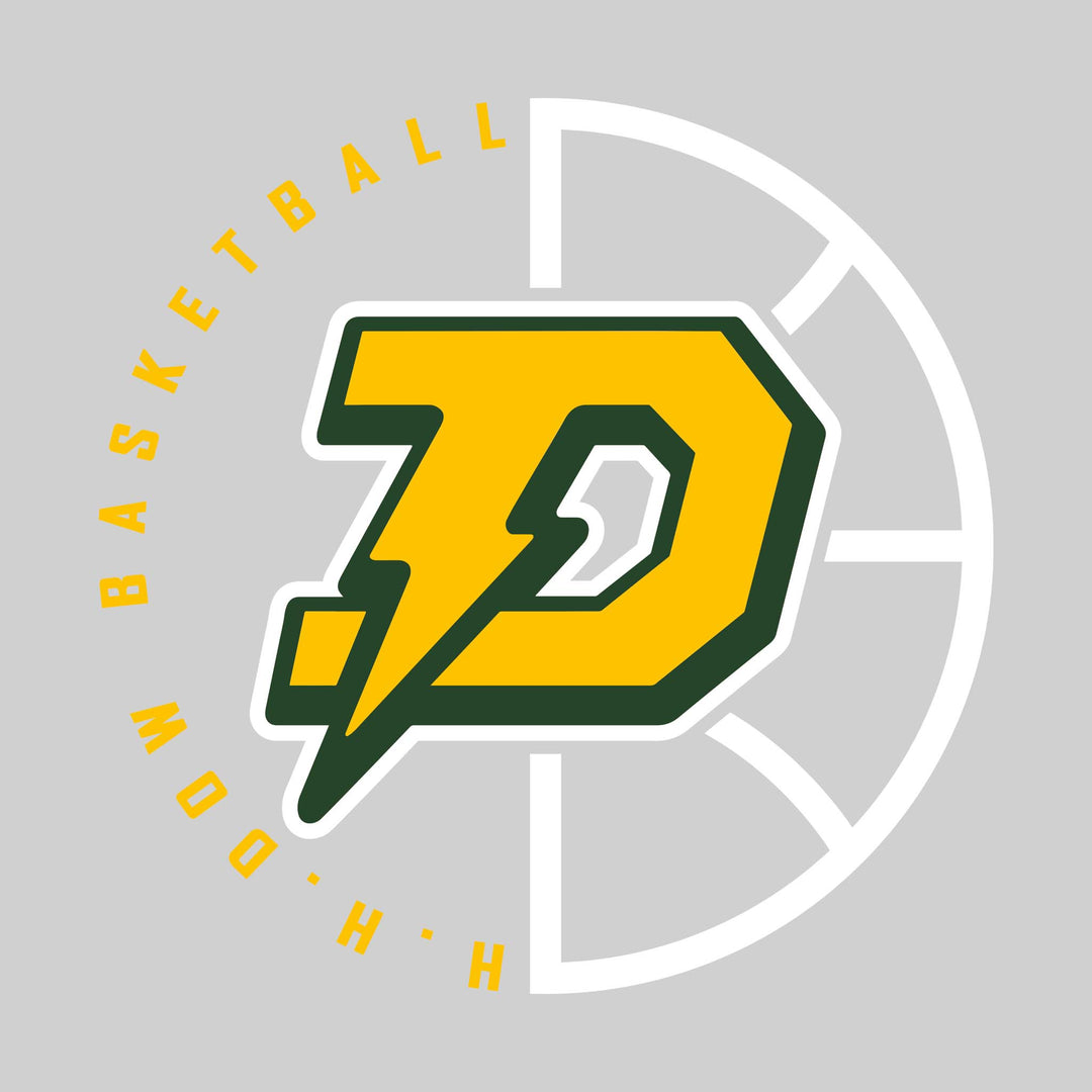 Midland Dow Chargers - Basketball - Center Mascot with Circle Text & Basketball Grooves