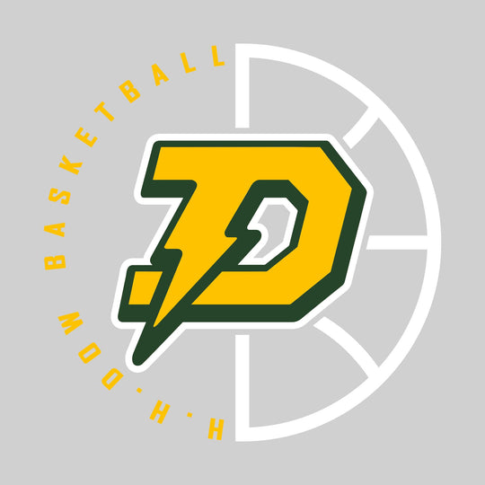 Midland Dow Chargers - Basketball - Center Mascot with Circle Text & Basketball Grooves