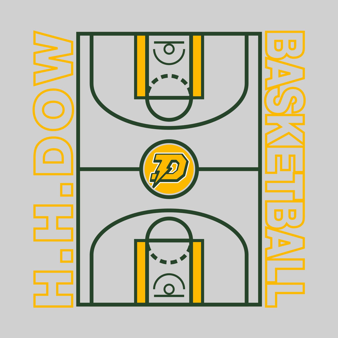 Midland Dow Chargers - Basketball - Full Court with Sideline Text