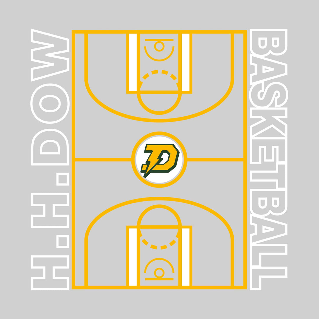 Midland Dow Chargers - Basketball - Full Court with Sideline Text