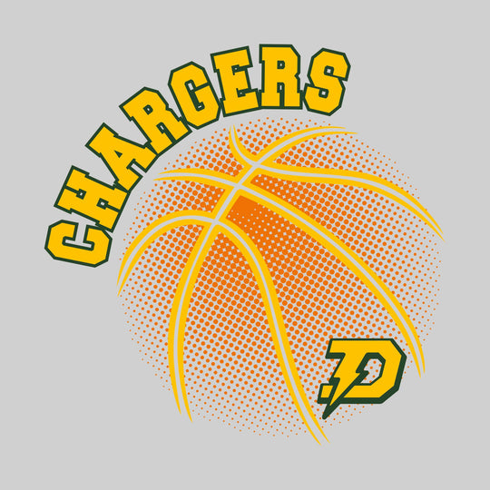 Midland Dow Chargers - Basketball - Halftone Basketball with Mascot