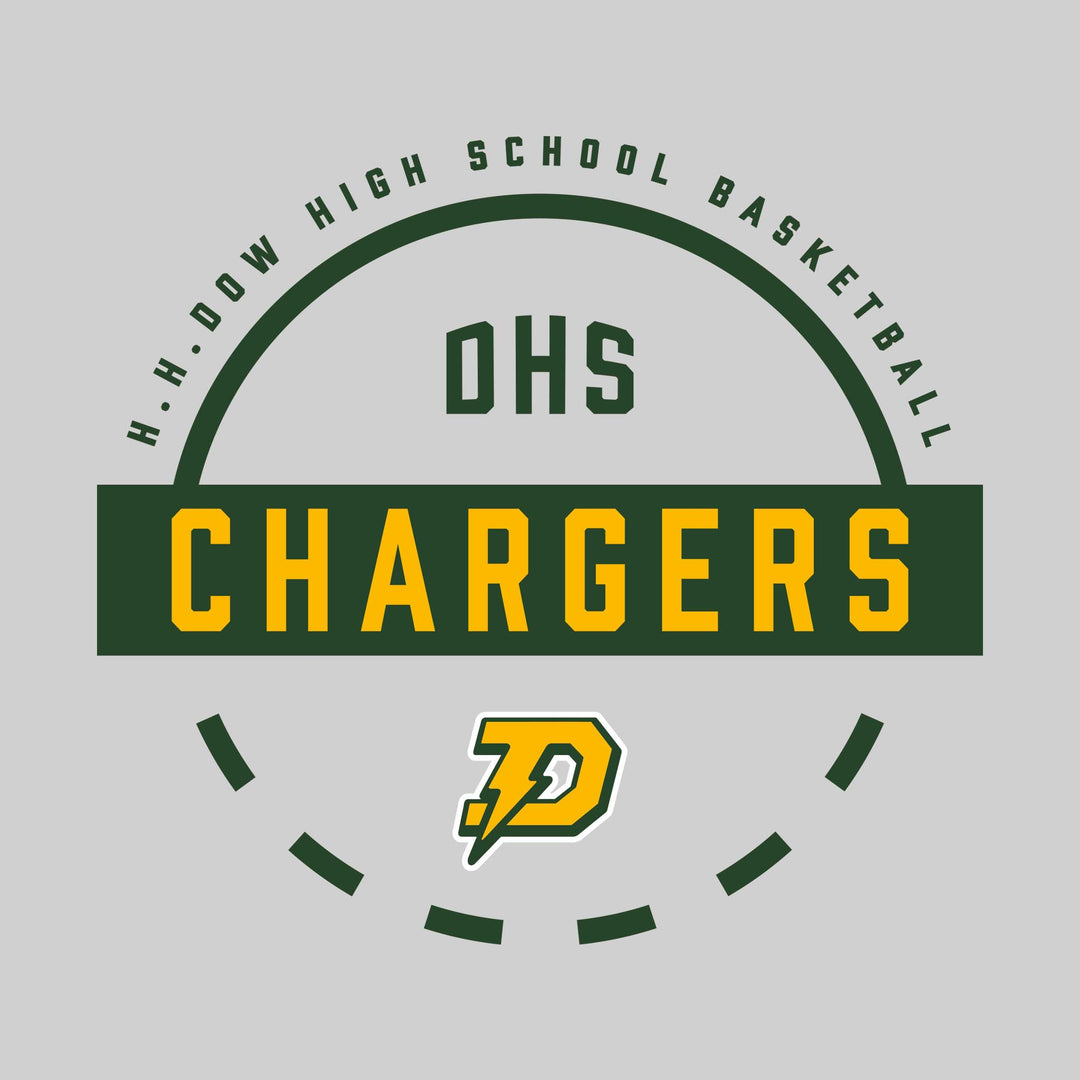 Midland Dow Chargers - Basketball - Mascot Name with Free Throw Circle
