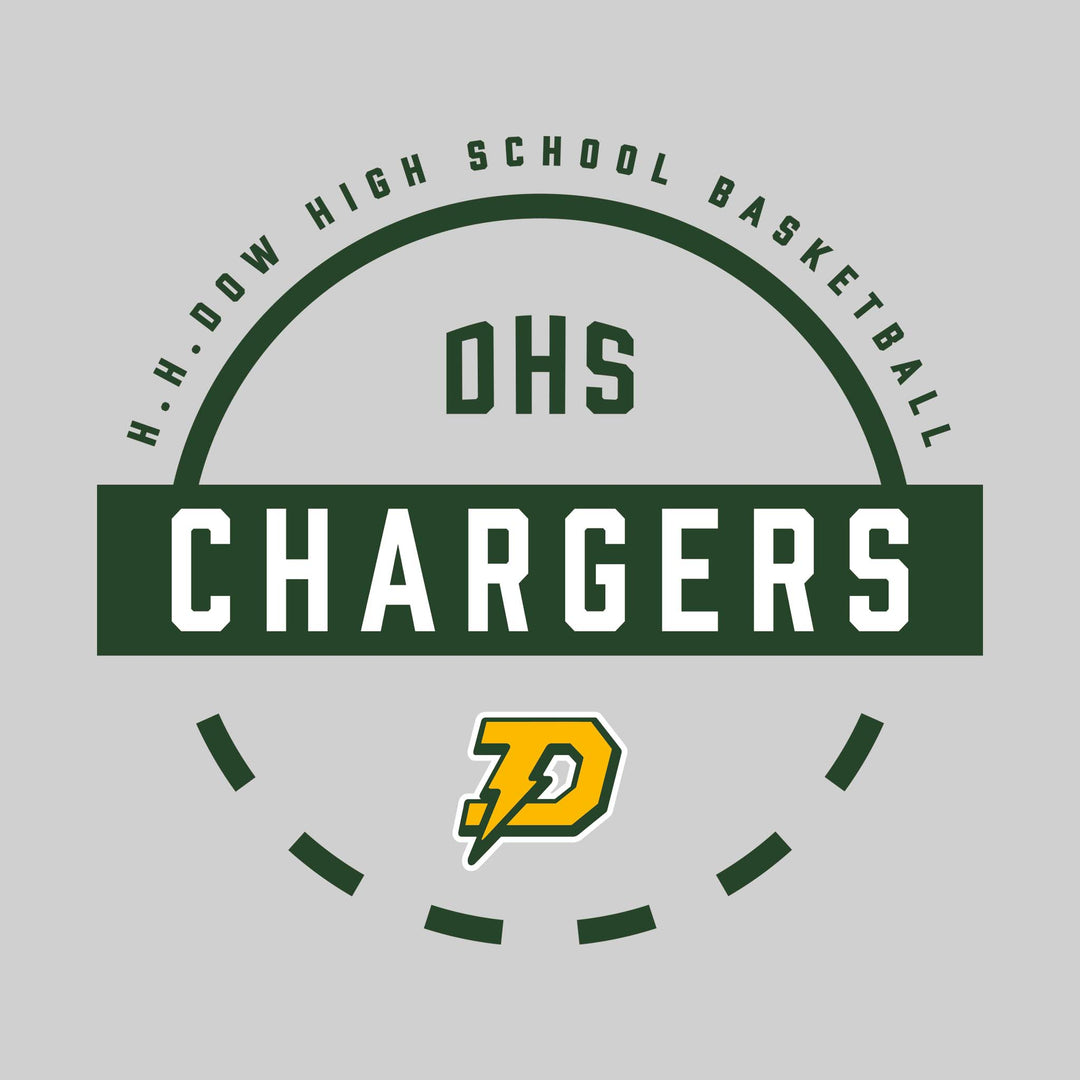 Midland Dow Chargers - Basketball - Mascot Name with Free Throw Circle
