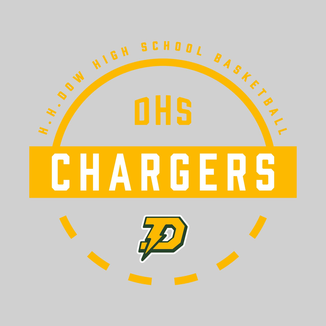 Midland Dow Chargers - Basketball - Mascot Name with Free Throw Circle