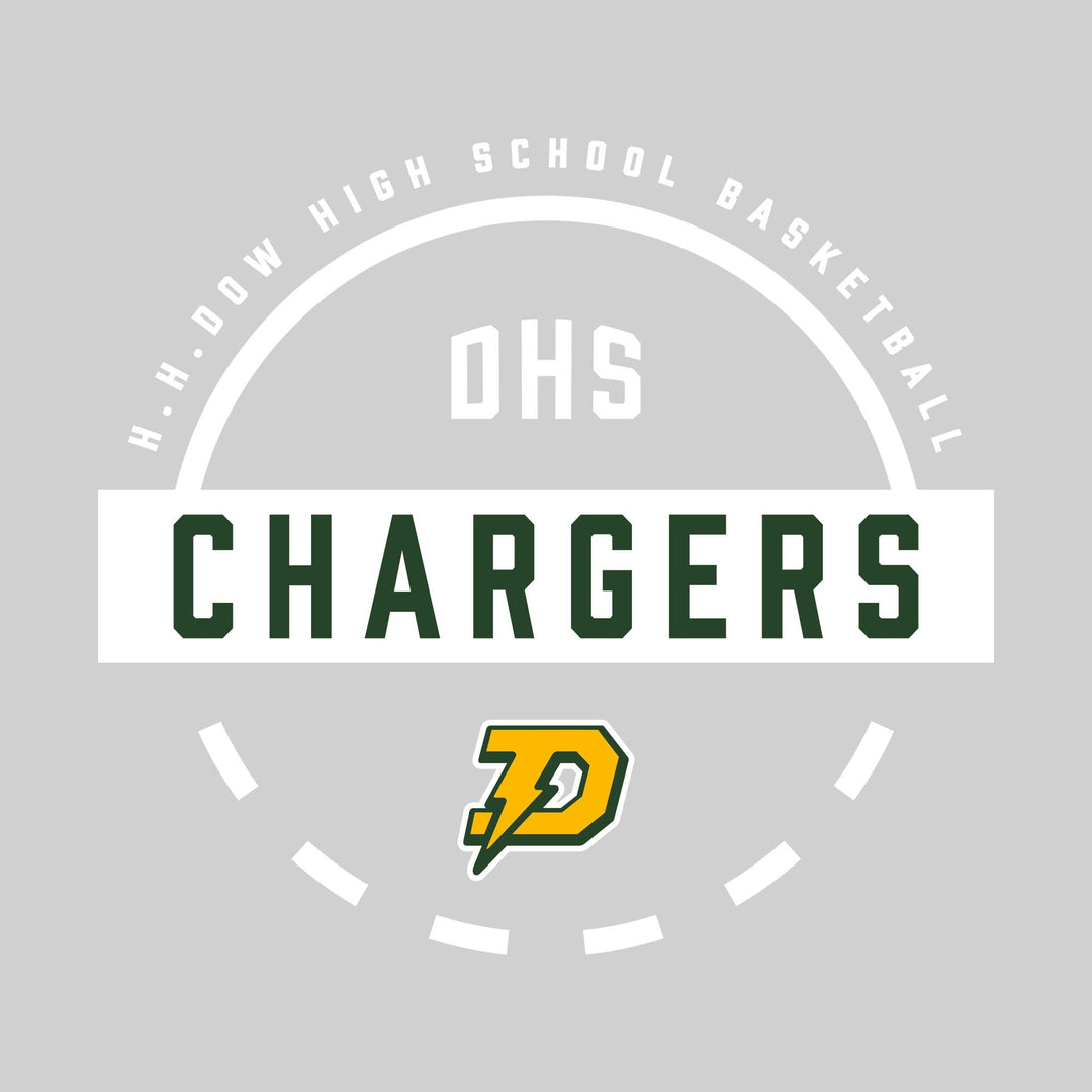 Midland Dow Chargers - Basketball - Mascot Name with Free Throw Circle