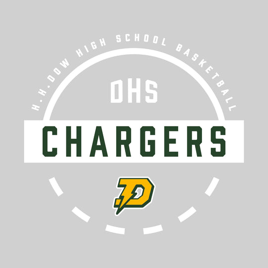 Midland Dow Chargers - Basketball - Mascot Name with Free Throw Circle