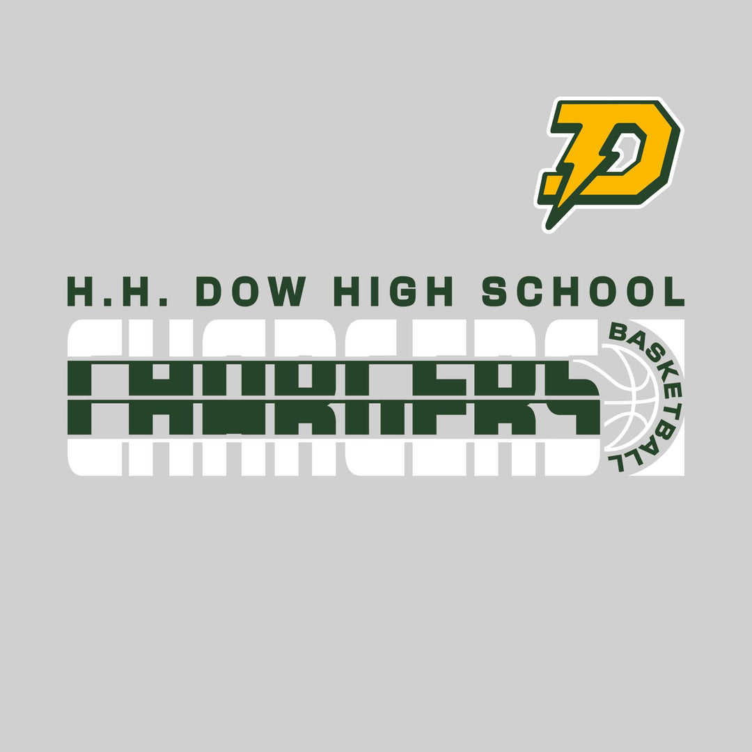 Midland Dow Chargers - Basketball - Striped Mascot Name with Basketball Grooves