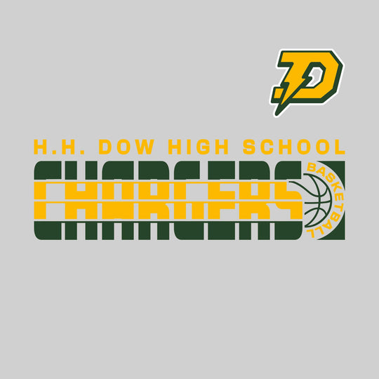 Midland Dow Chargers - Basketball - Striped Mascot Name with Basketball Grooves