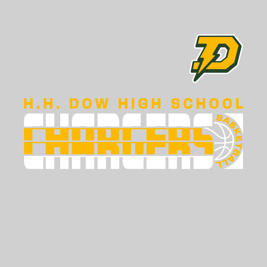 Midland Dow Chargers - Basketball - Striped Mascot Name with Basketball Grooves
