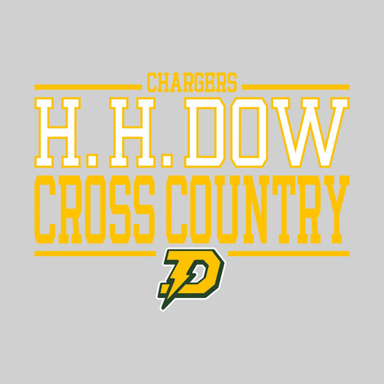 Midland Dow Chargers - Cross Country - Bracketed School Name with Mascot