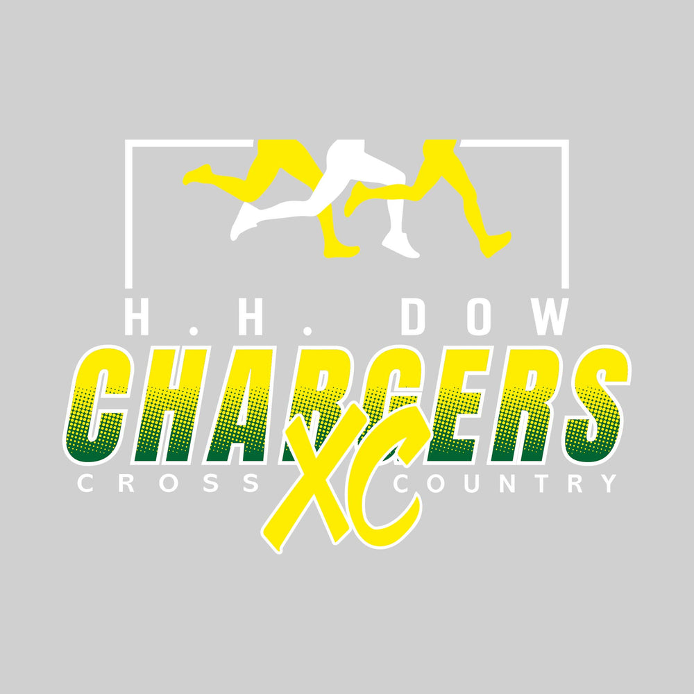 Midland Dow Chargers - Cross Country - Runner Legs with Halftone Chargers