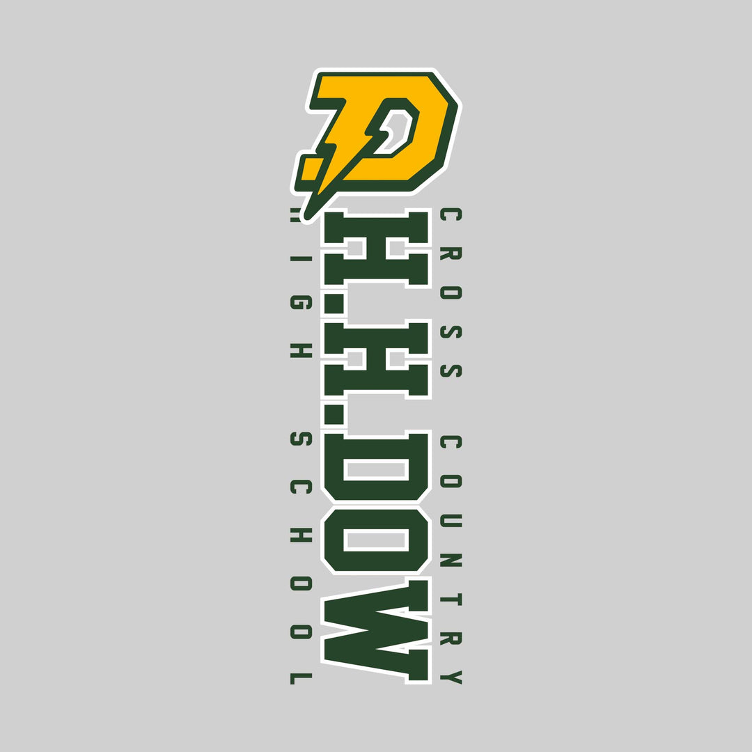 Midland Dow Chargers - Cross Country - Vertical School Name with Upper Mascot