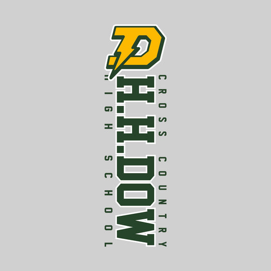 Midland Dow Chargers - Cross Country - Vertical School Name with Upper Mascot