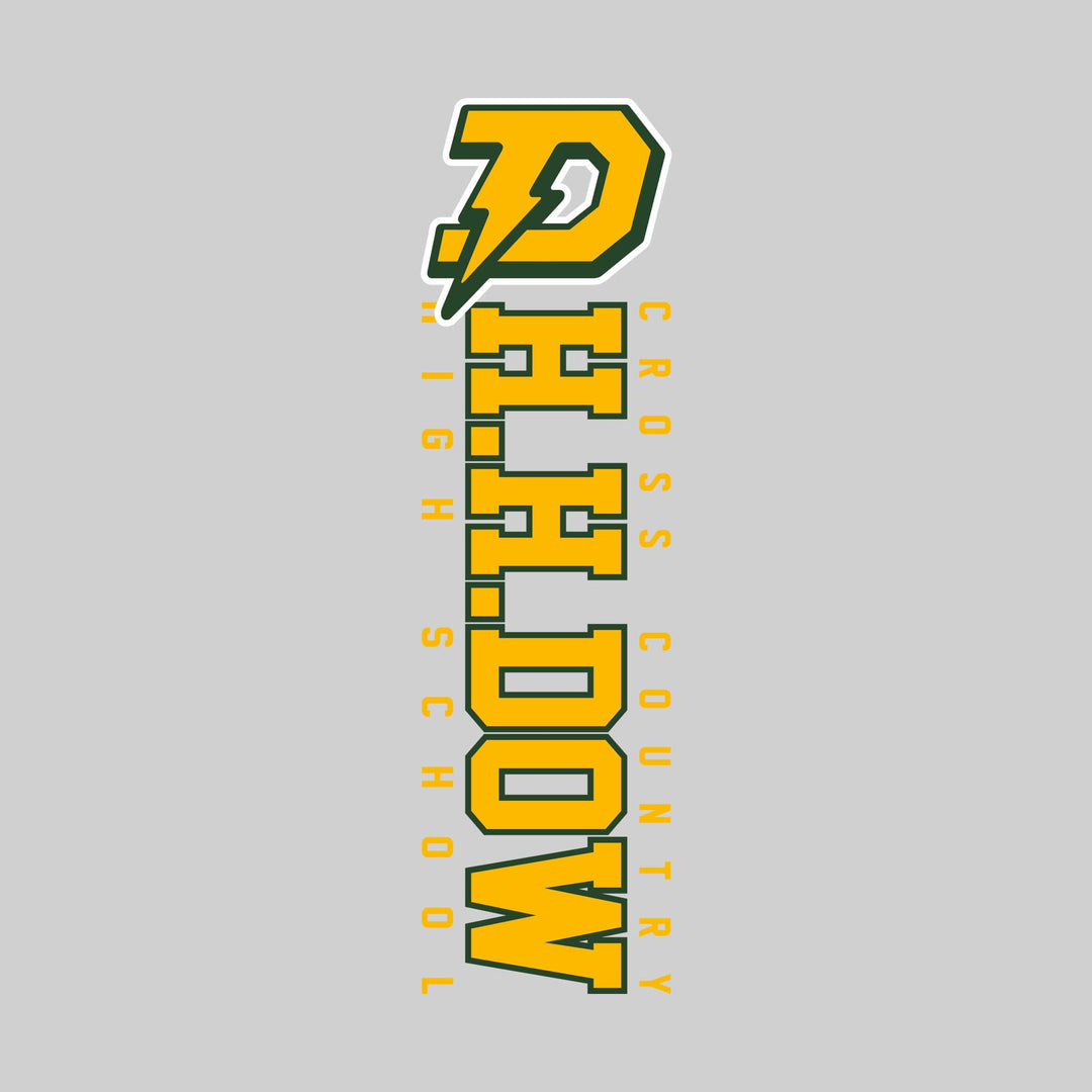 Midland Dow Chargers - Cross Country - Vertical School Name with Upper Mascot
