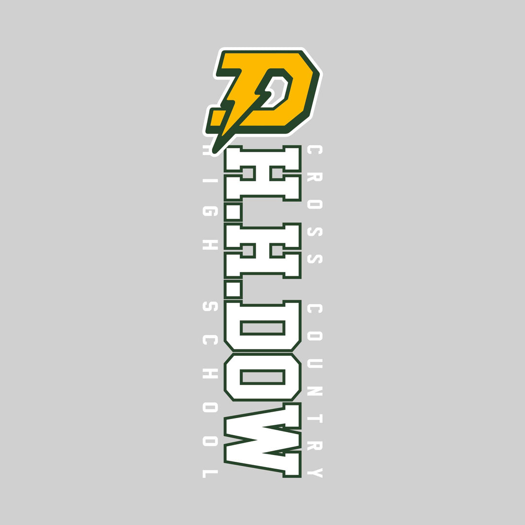 Midland Dow Chargers - Cross Country - Vertical School Name with Upper Mascot