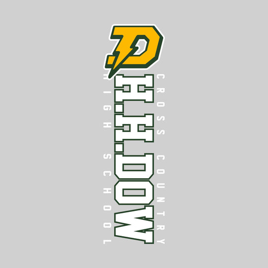 Midland Dow Chargers - Cross Country - Vertical School Name with Upper Mascot