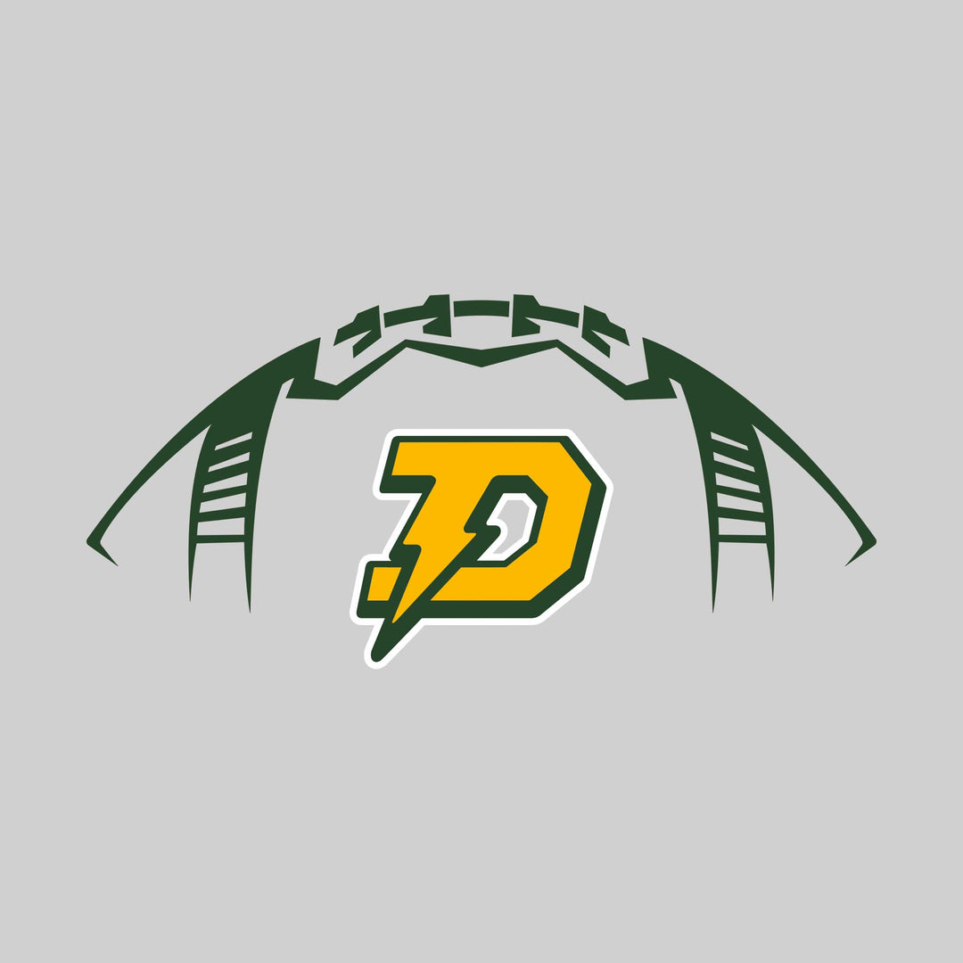 Midland Dow Chargers - Football - Football Shape Outline with Center Mascot