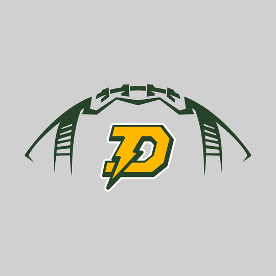 Midland Dow Chargers - Football - Football Shape Outline with Center Mascot