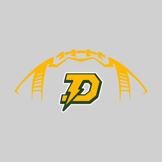 Midland Dow Chargers - Football - Football Shape Outline with Center Mascot