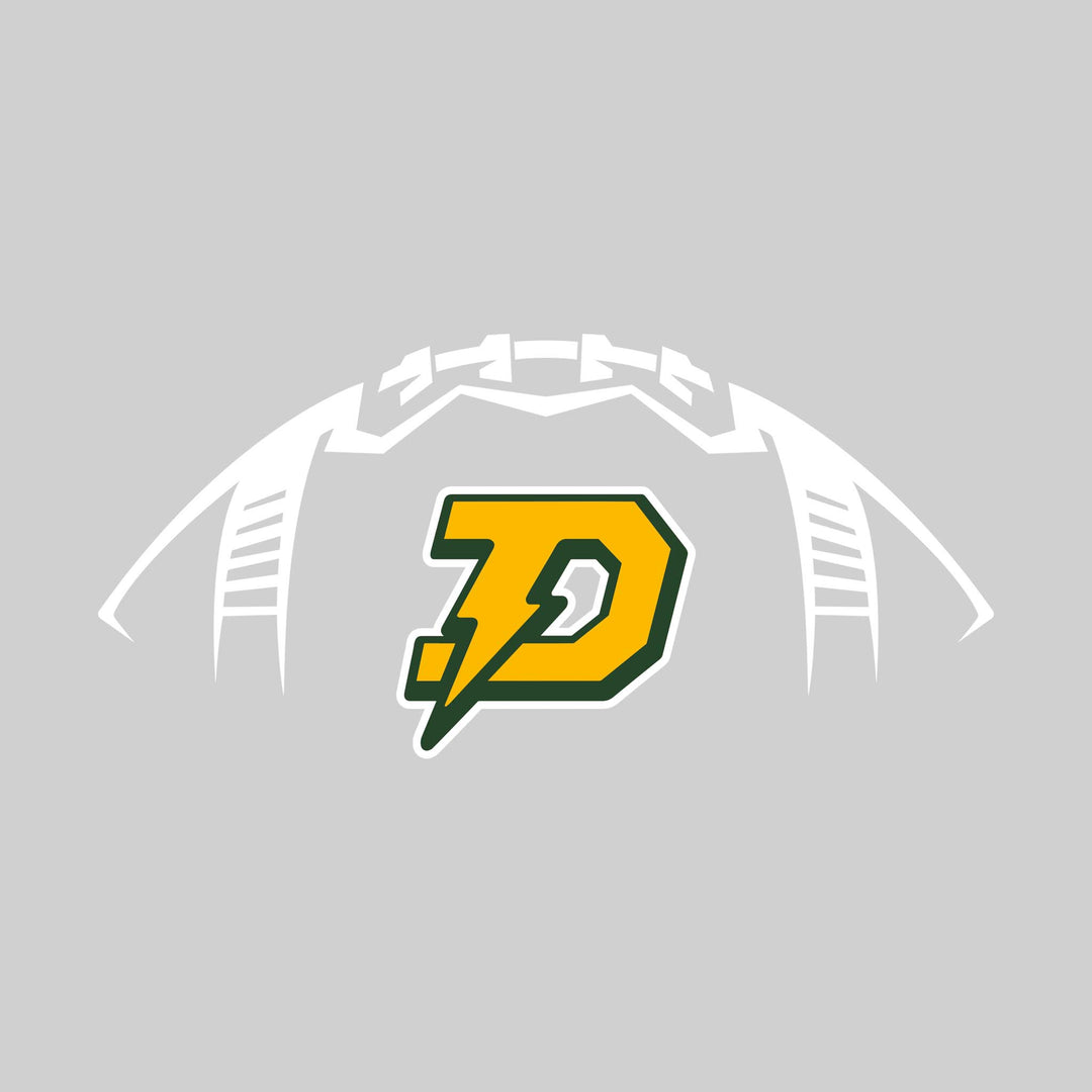 Midland Dow Chargers - Football - Football Shape Outline with Center Mascot