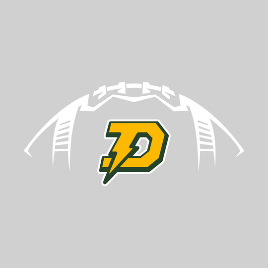 Midland Dow Chargers - Football - Football Shape Outline with Center Mascot
