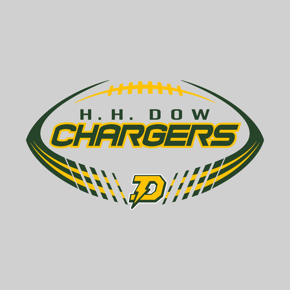 Midland Dow Chargers - Football - Football Shape with Mascot