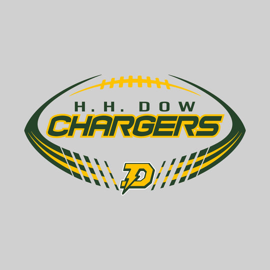 Midland Dow Chargers - Football - Football Shape with Mascot