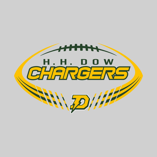 Midland Dow Chargers - Football - Football Shape with Mascot