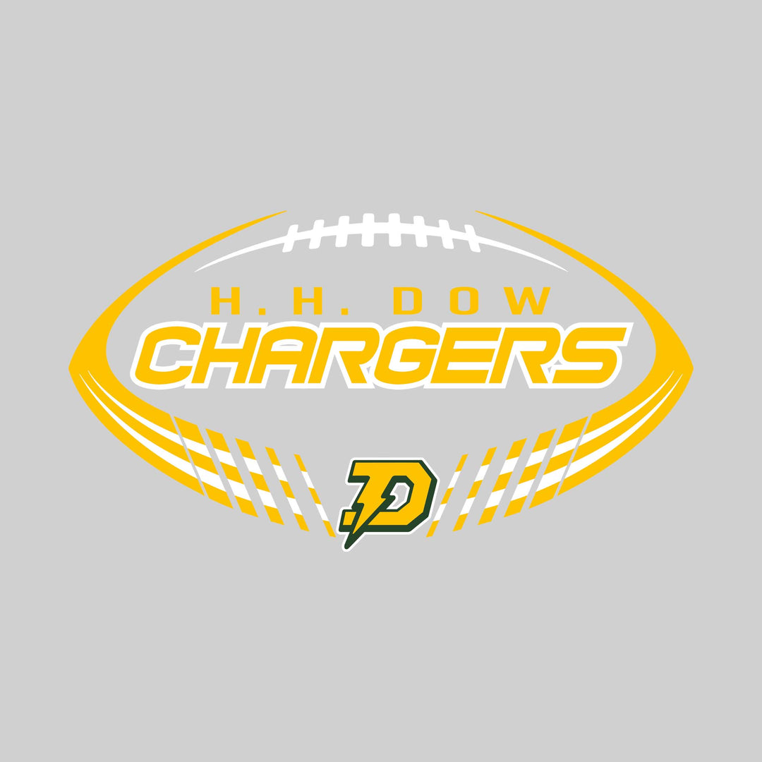 Midland Dow Chargers - Football - Football Shape with Mascot