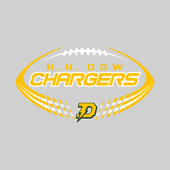 Midland Dow Chargers - Football - Football Shape with Mascot