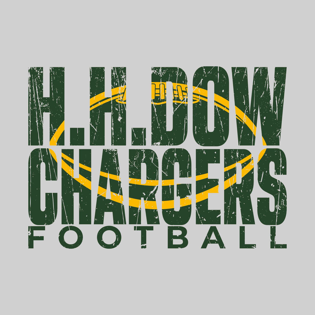 Midland Dow Chargers - Football - HH Dow Chargers Football with Football Shape Inset