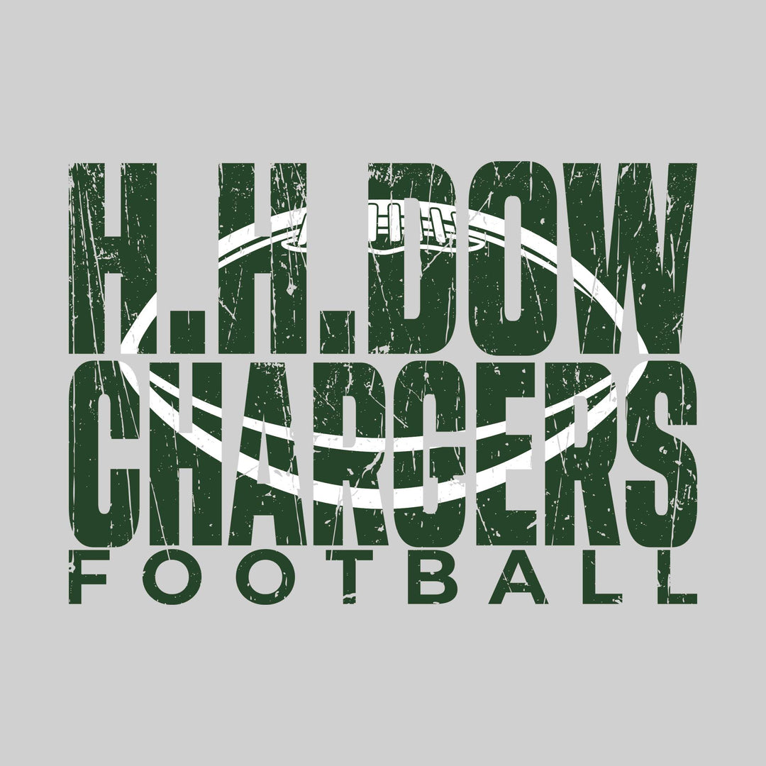 Midland Dow Chargers - Football - HH Dow Chargers Football with Football Shape Inset