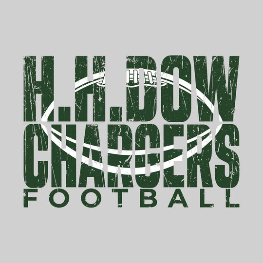 Midland Dow Chargers - Football - HH Dow Chargers Football with Football Shape Inset