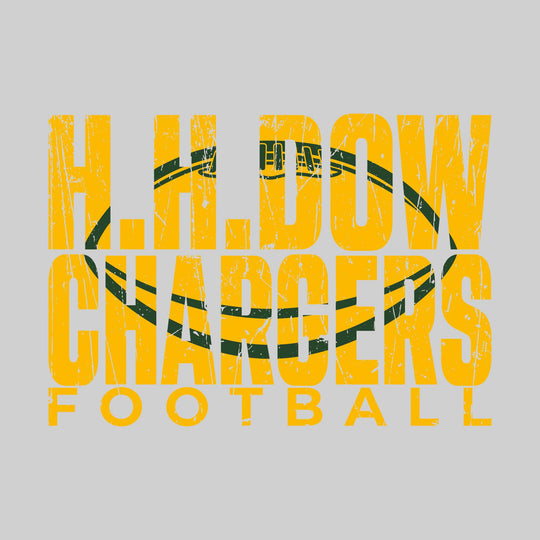 Midland Dow Chargers - Football - HH Dow Chargers Football with Football Shape Inset