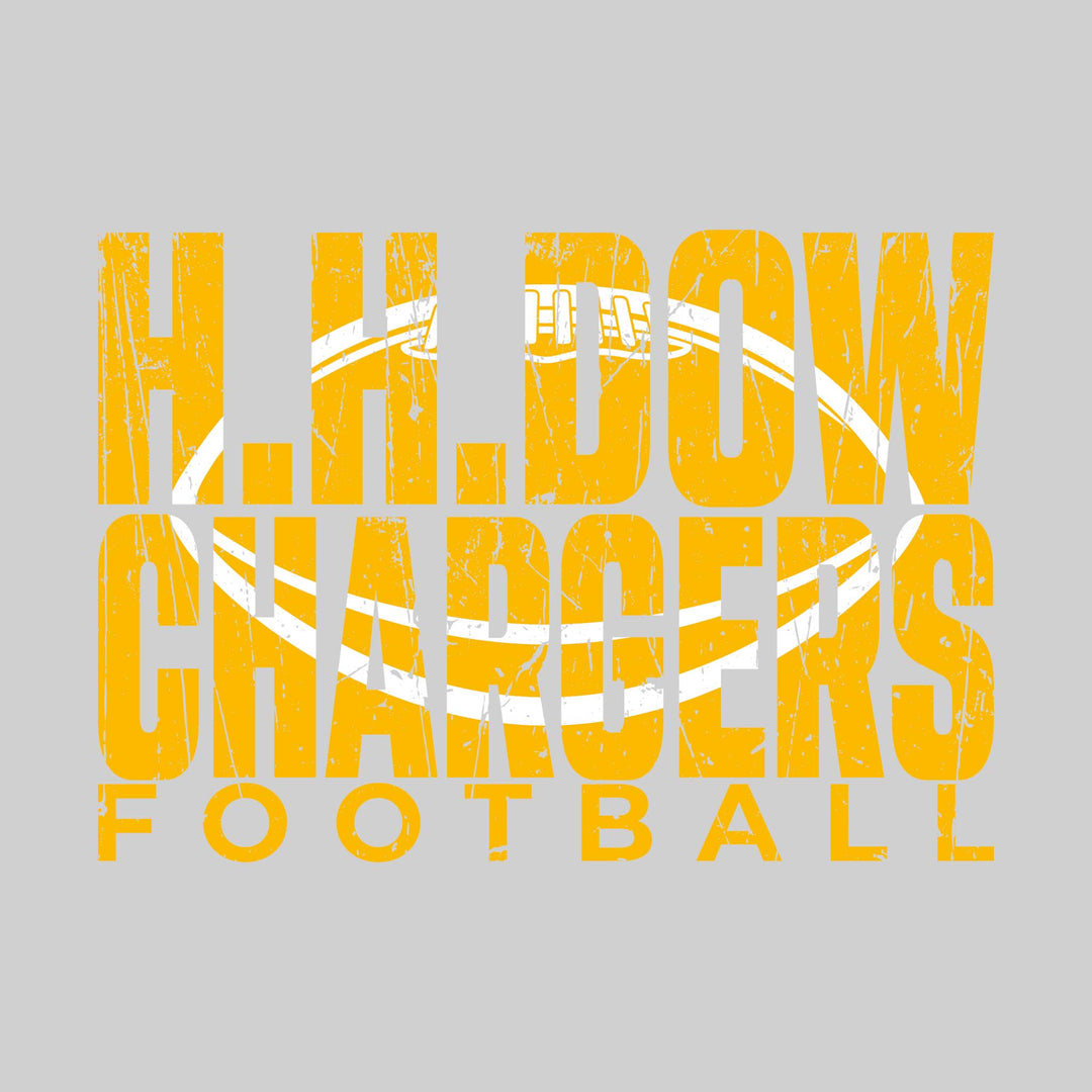 Midland Dow Chargers - Football - HH Dow Chargers Football with Football Shape Inset