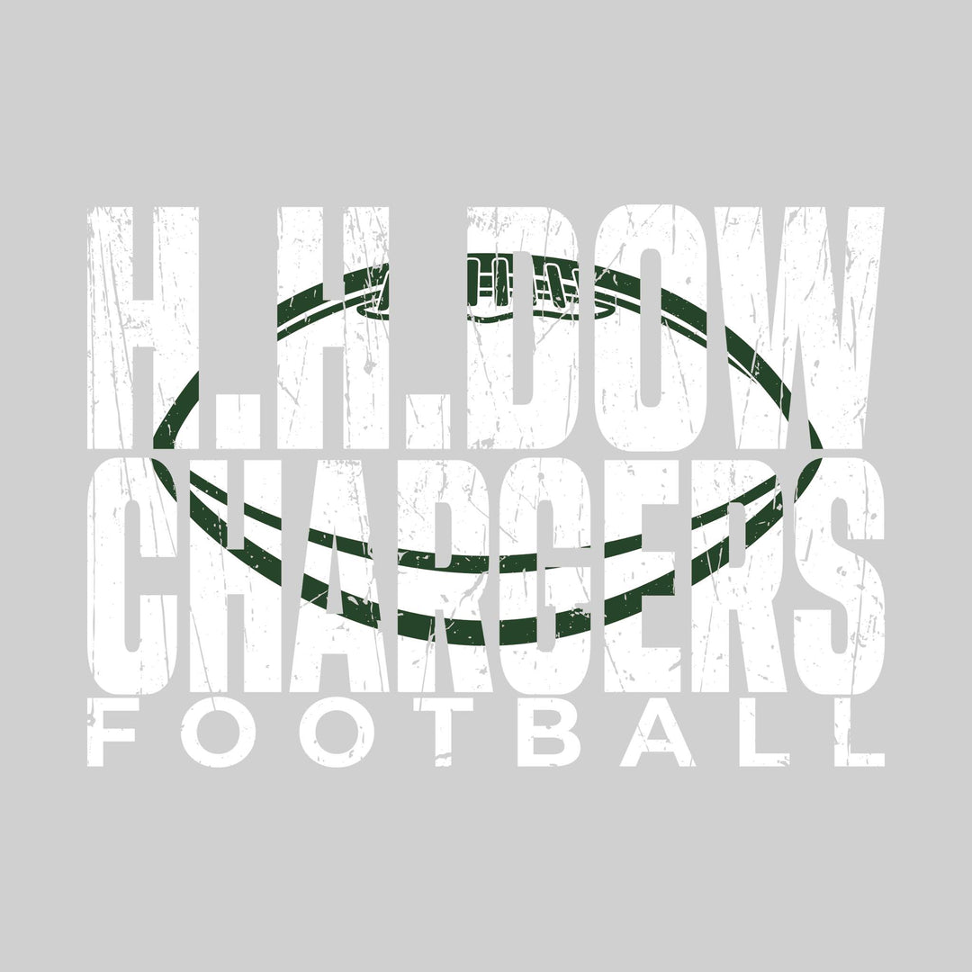 Midland Dow Chargers - Football - HH Dow Chargers Football with Football Shape Inset