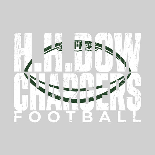 Midland Dow Chargers - Football - HH Dow Chargers Football with Football Shape Inset