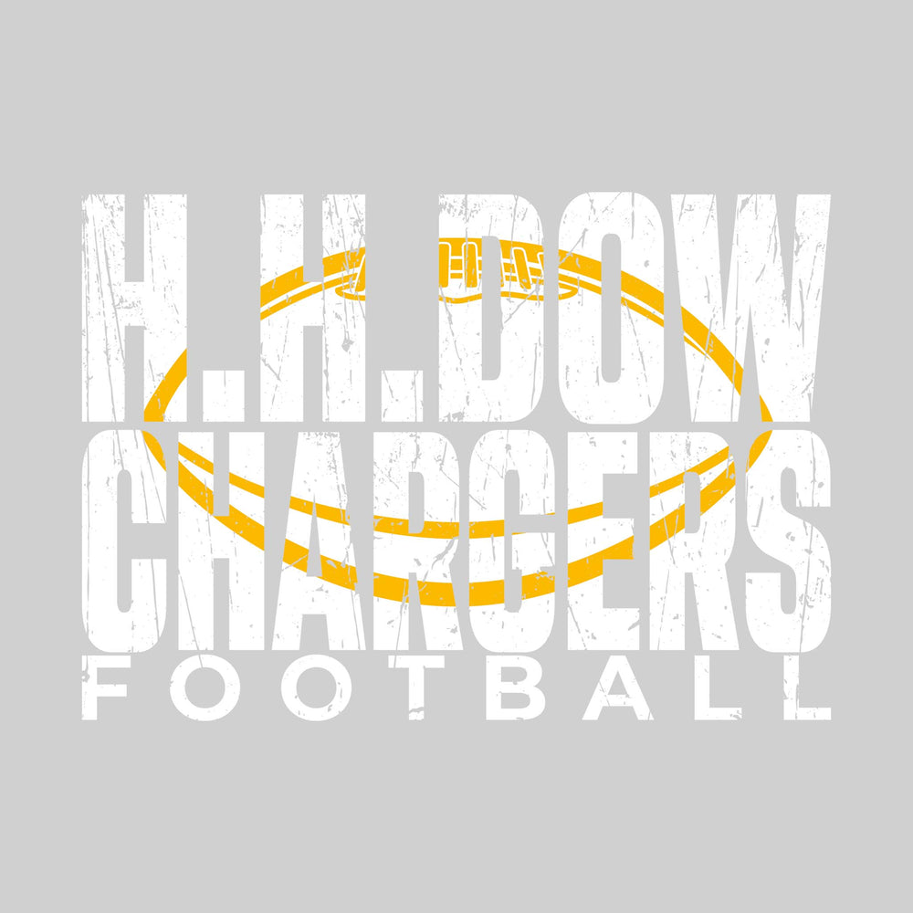 Midland Dow Chargers - Football - HH Dow Chargers Football with Football Shape Inset