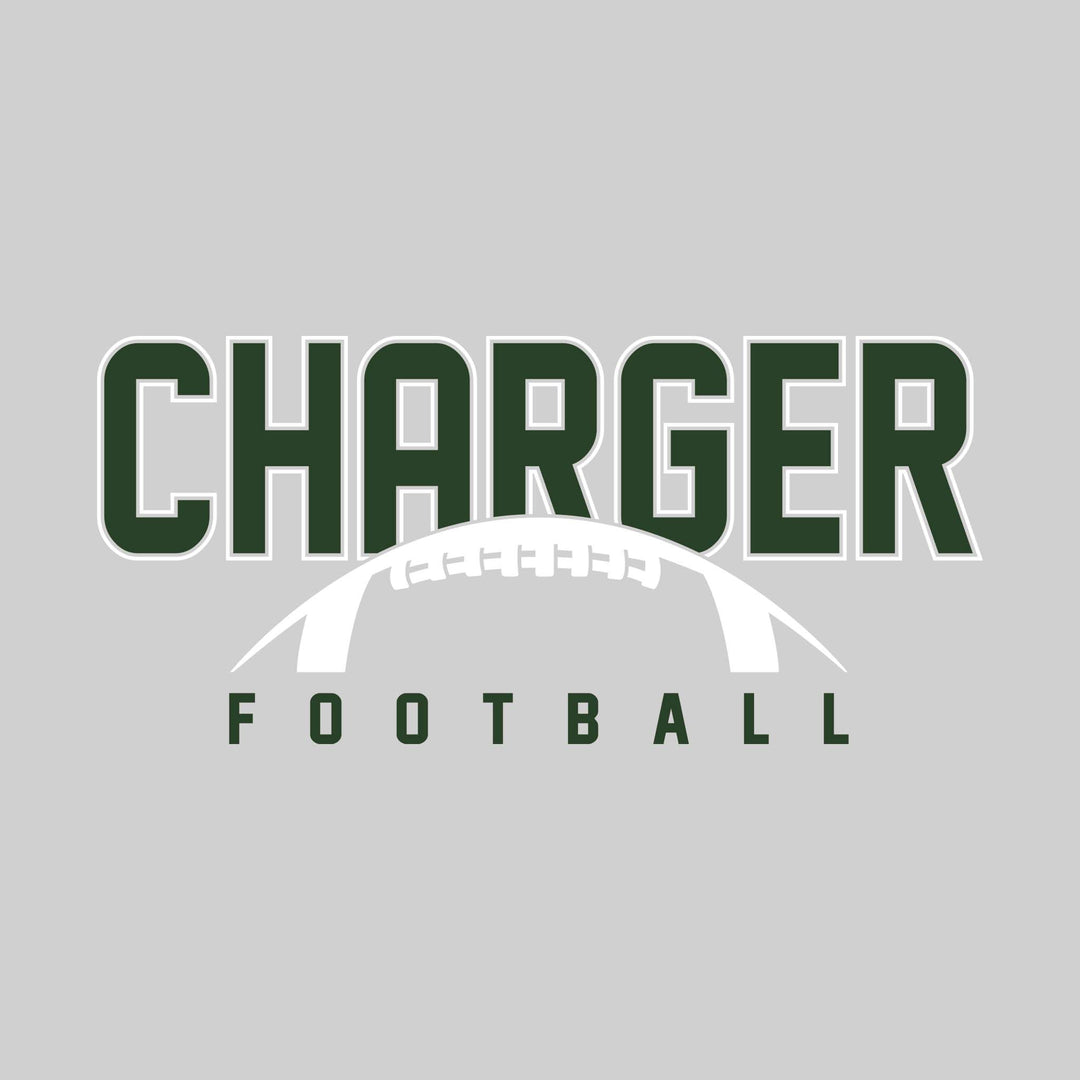 Midland Dow Chargers - Football - Outlined Charger with Half Football Shape